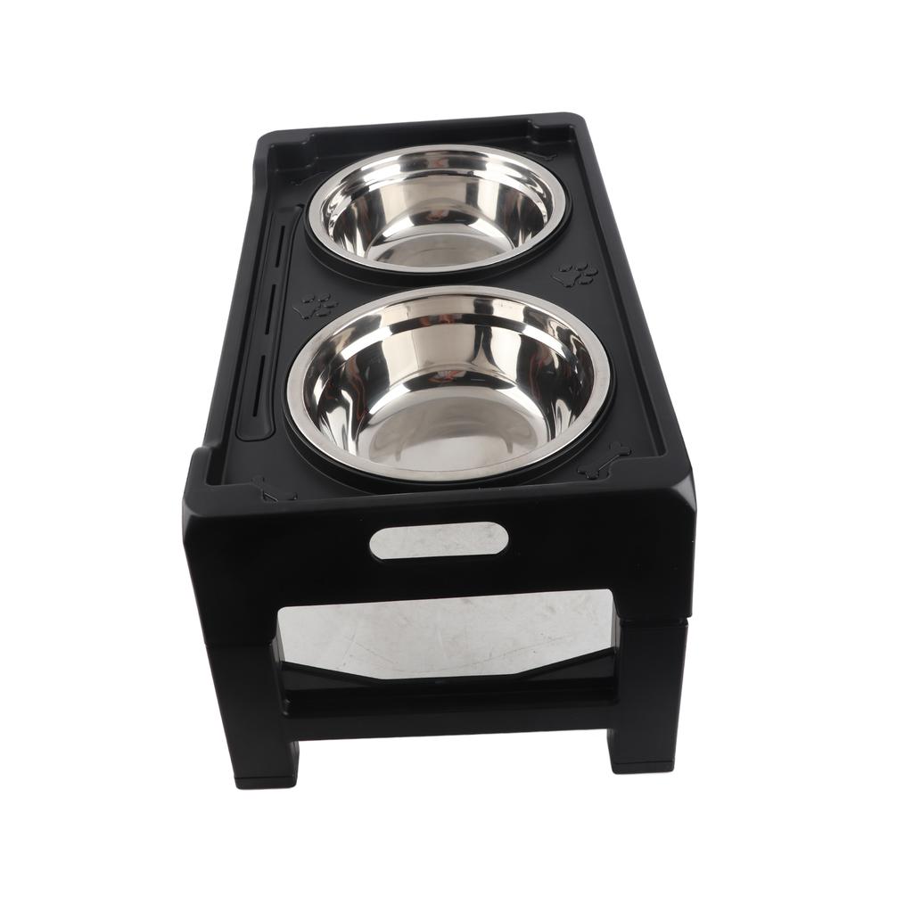 Elevated Dog Bowls Stainless Steel Double Bowls Large Capacity Adjustable Raised Pet Bowl with 4