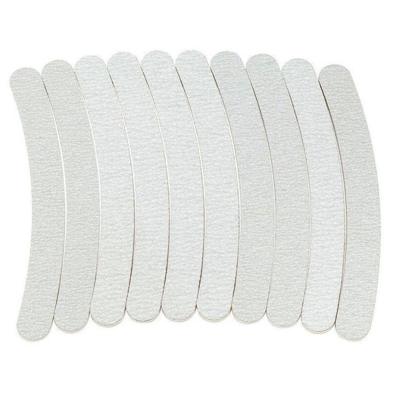 50Pcs Gray Curved Double-Side Nail Files 100 / 180 Grit Emery Board Sandpaper Nail Sanding Manicure Tool