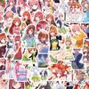 50 vodotěsných samolepek "The Quintessential Quintuplets" s motivem anime na pouzdra na telefony, tablety, skateboardy, kytary a další dekorace.