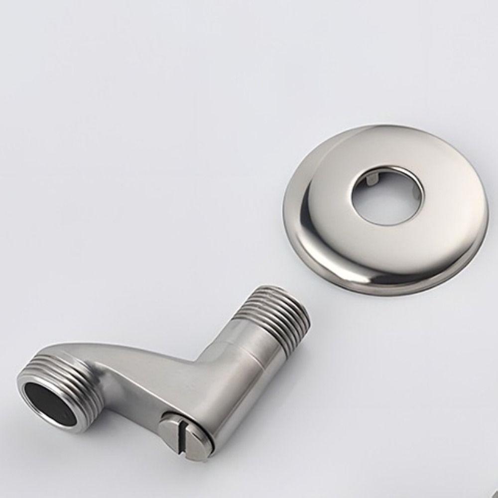 304 Stainless Steel Shower Bathtub Faucet Brushed Nickel Solid Brass Shower Faucet Adapter Adjustable Angle Curved Foot