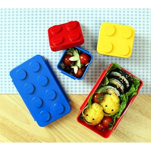 Stackable Lunch Boxes, Bento Boxes, Salad Boxes, Oxford Character Blocks, Stylish Kids, Kids, Family, Picnic, Travel (Red, Yellow, Blue, Total 3 Pack)
