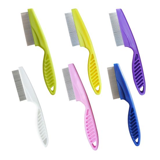 2 Pcs Pet Hair Comb Tear Stain Remover Fine-Tooth Stainless Steel Flea Comb 2-in-1 Multifunctional Grooming Tool Dehairing