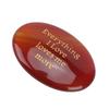 Worry Stone Red Agate Portable Engraved Motivational Inspirational Stone for Daily Life