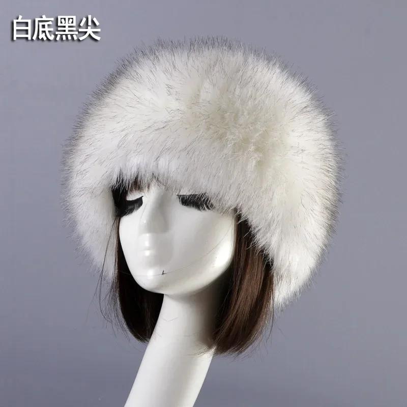Man Women Fur Hats Thicken Warm Furry Faux Fur Flat Top Caps Winter Russian Casual Luxury skullies beanie ZKG33