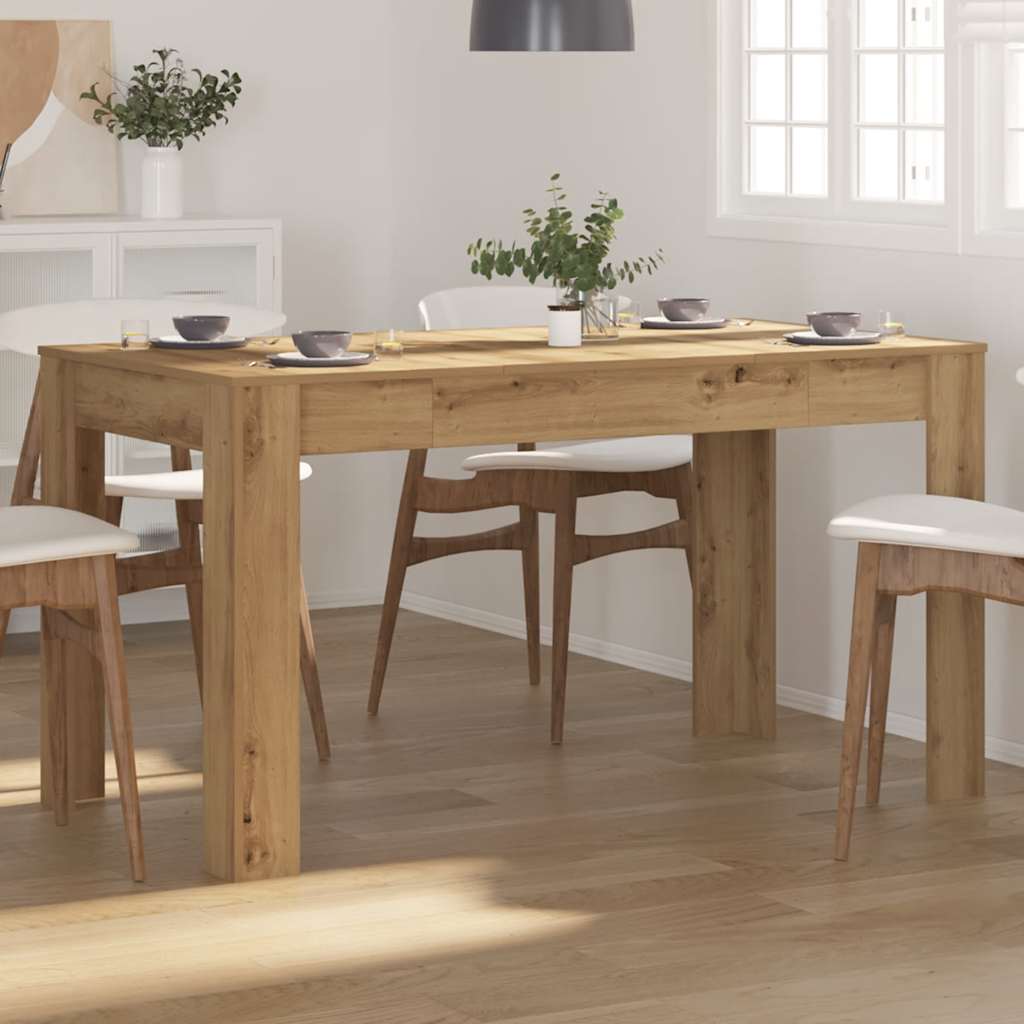 Vidaxl Dining Table, Artisan Oak Color, 140X74.5X76 Cm