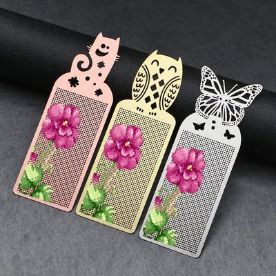 Counted Cute Cross Stitch Kit DIY Craft Metal Bookmark Needlework Cross-Stitching Embroidery