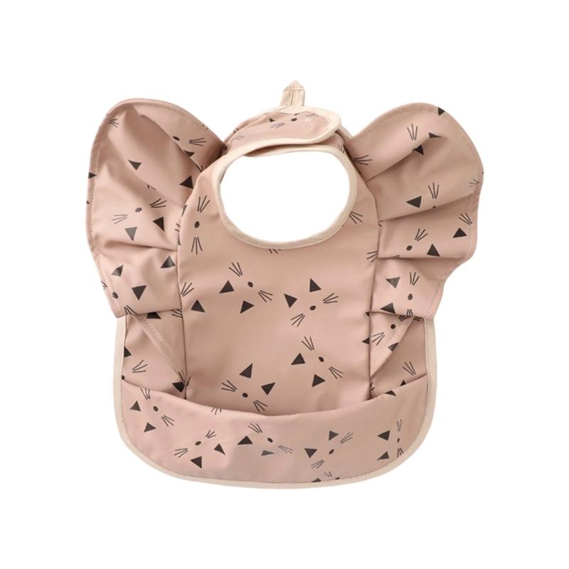 Niedliches Lätzchen in Form einer fliegenden Ärmel mit wasserdichter Schicht, verstellbares Spucktuch für Baby 6-36 Monate