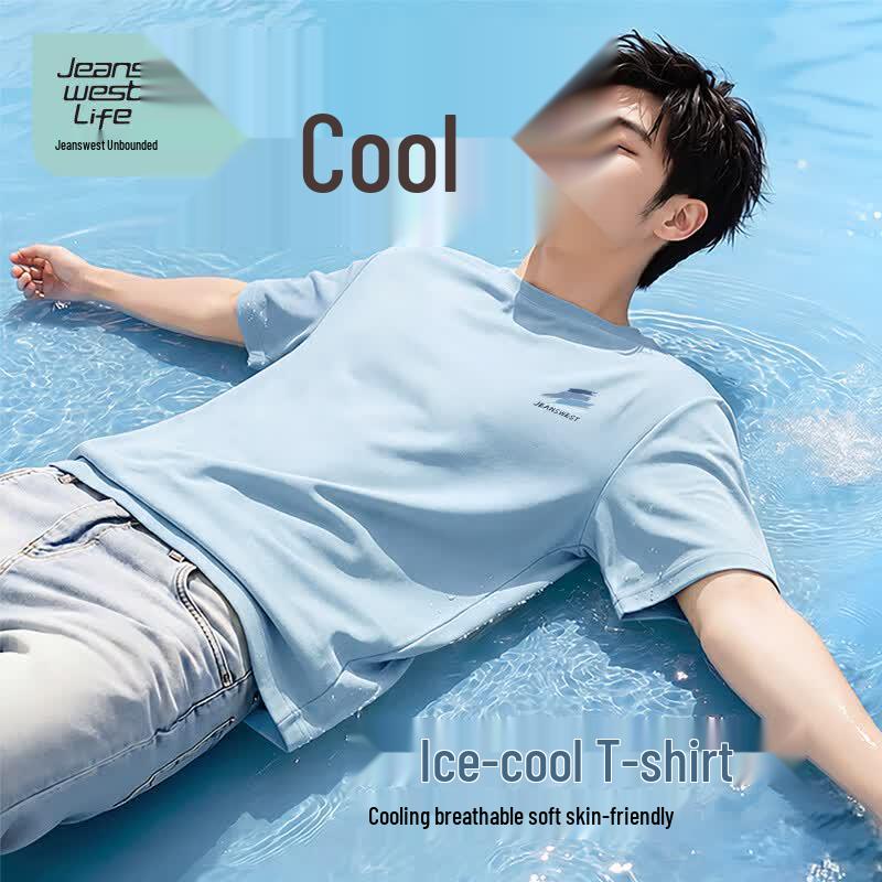 JEANSWEST LIFE Men s Loose Fit Printed Ice Silk Cool T-Shirt M