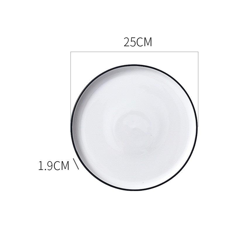French Steak Plate European Nordic Flat Plate Plate Household Western Plate Set Round Dish Plate Internet Celebrity Tableware Ceramics