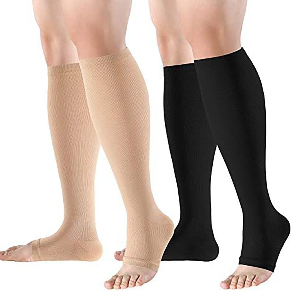 S/M/L/XL/XXL Compression Socks Open Toe Medical Sports Compression Socks Nylon Knee High Compression Sox For Women & Men