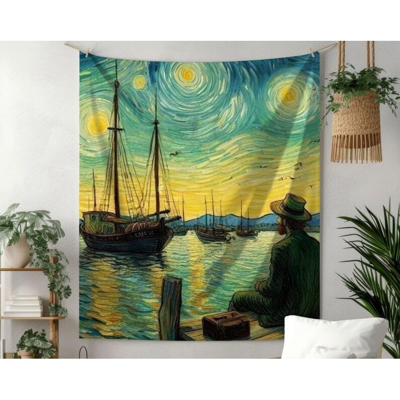 starry night tapestry 75x100 чёрный