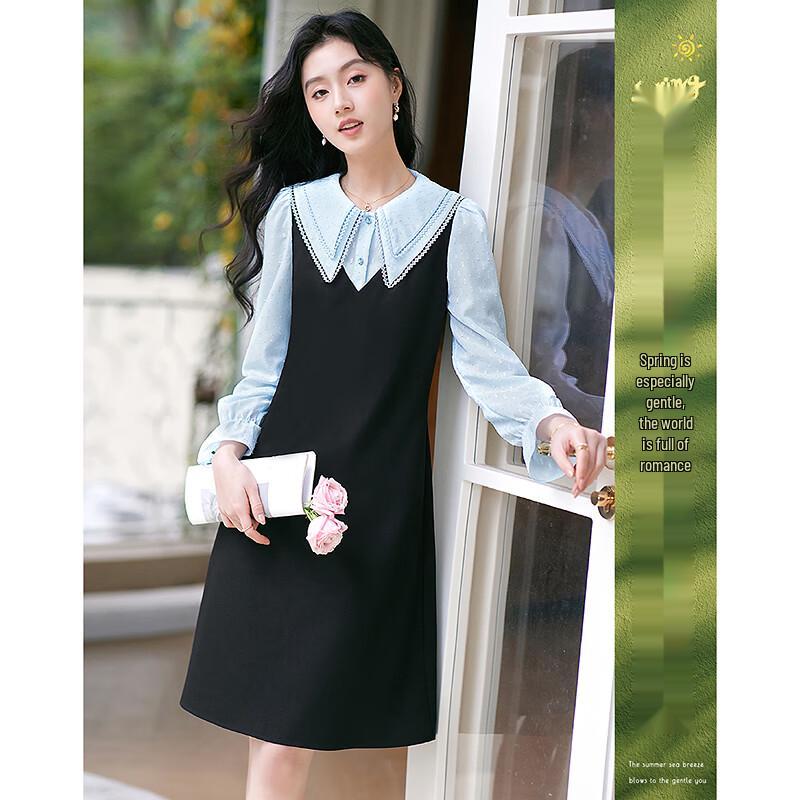 

Women s Elegant Long Sleeve A-line Short Dress S