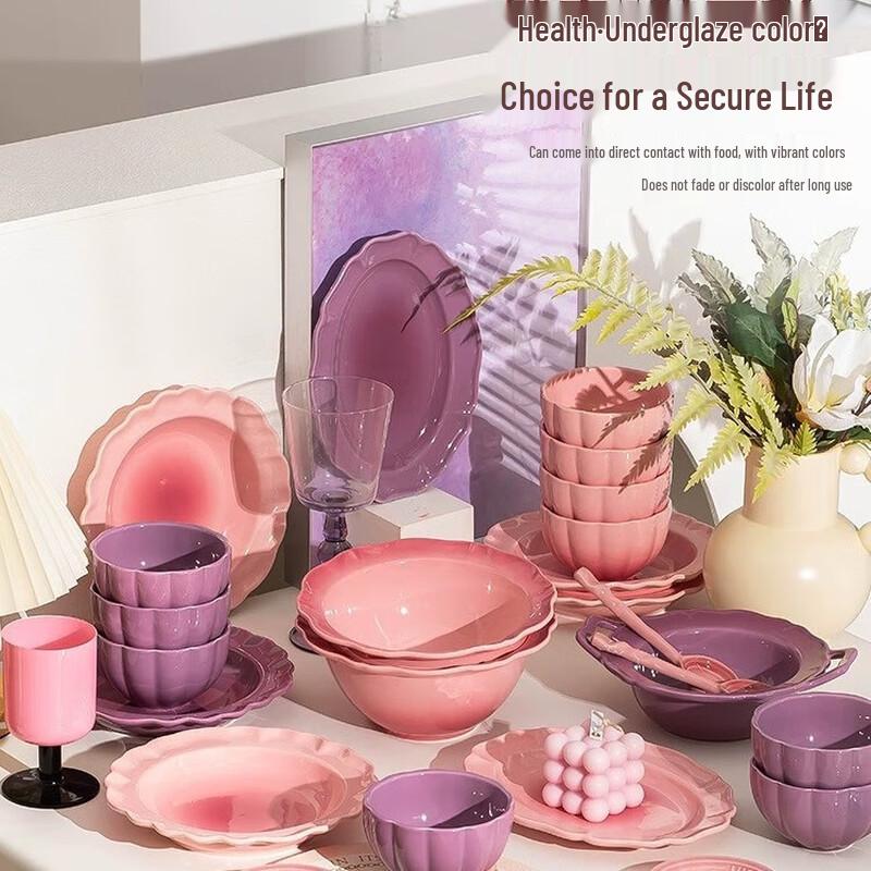 Kāngmò Light Luxury Petal Ceramic Dinnerware Set