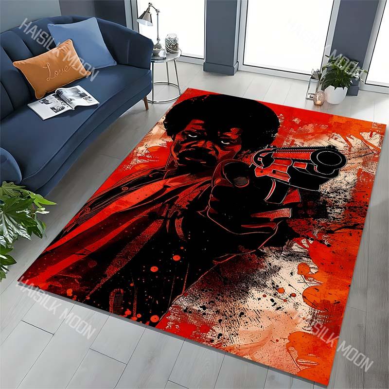 1PC Graffiti-style figure with gun Carpet for Living Room Bedroom Sofa Home Decor Rus Non-slip Floor Mat Luxury Gift