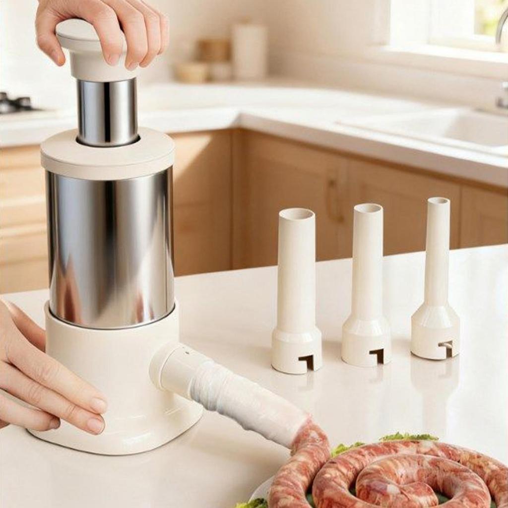 Homemade Sausage Maker With 4pcs Stuffing Pipe Manual Fast Meat Stuffer Filling Machine Large Capacity Heavy Duty Kitchen Tools
