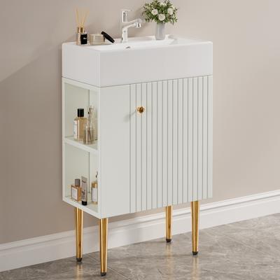 Bathroom Furniture Washbasin with Vanity Unit 55 Cm, Vanity Unit, Small Guest Bathroom Furniture, White