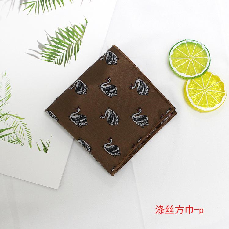 Men'S Handkerchief Jacquard Polyester Silk Flower Leaves Multi-Colored Men'S Pocket Towel