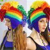 Halloween Funny Hat Roman Knight Hat Rainbow Striped Beanie Knit Beanie Earflap Hooded Rainbow Novelty Hat