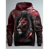 Animal Lion Pattern 3D Printed Men's Hoodie Spring and Autumn Casual Long Sleeve Hoodie Street Loose Sweatshirts Men's Tops