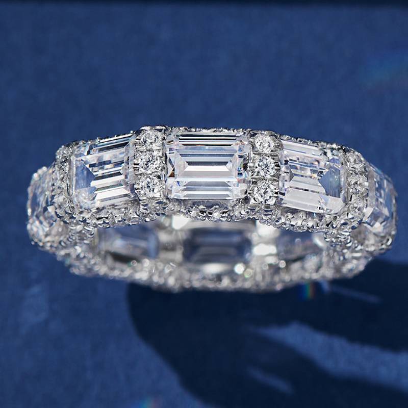 

Huitan Geometric Women Ring Fresh Style Charming Wedding Daily Engagement Accessories Inlaid Shiny CZ Versatile Fashion Zircon 6