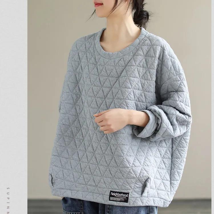 Autumn Fashion Clothes Women Loose Casual Warm Padded Design Hoodies Womens Cotton Sweatshirts