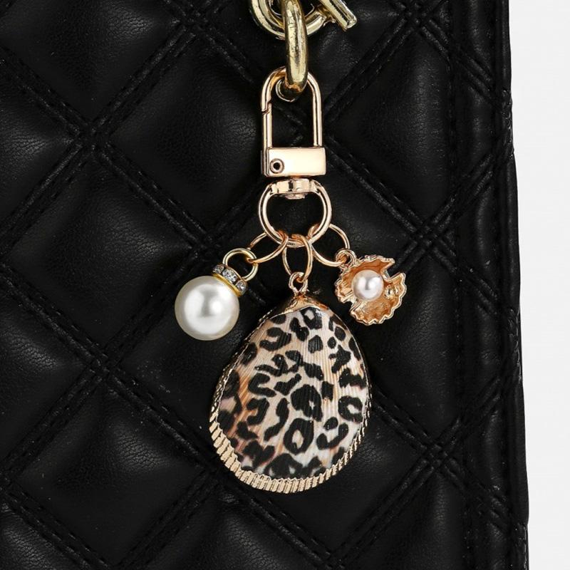 1pc Keyring Pendant Asymmetrical Imitation Pearl Naturally Shell Bag Accessory Keychain Starfish Shell