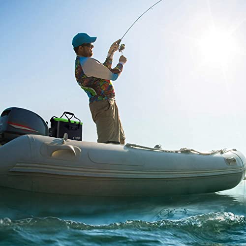 WATACHAMP Fishing Bucket, 36cm, 24L, Foldable Fishing Bucket with Clear Lid, Oxygen Pump Storage, and 2 Rod Holders, Multi-Purpose, for Rock Fishing