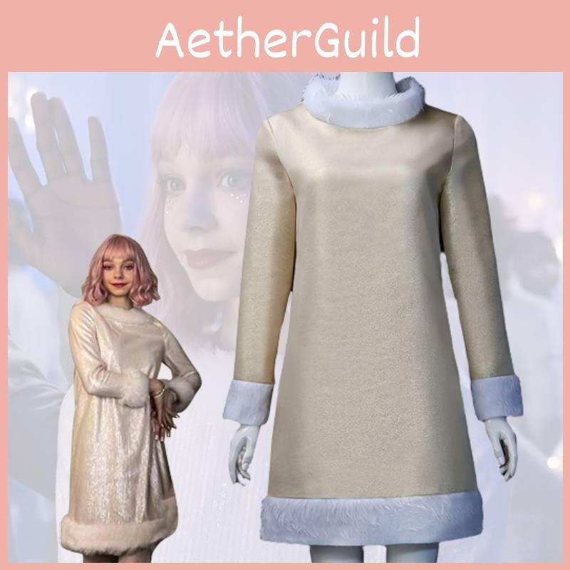 Enid Sinclair Hvit Kjole Cosplay Kostyme Addams Halloween Antrekk