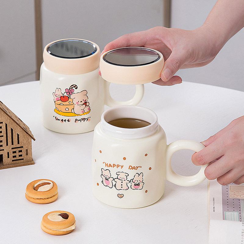 Keramiktasse, Teetrinktasse, Frühstücksmilchkaffeetasse, Becher, Heimwasserbecher, Bürobecher, Wasserbecher mit großem Fassungsvermögen