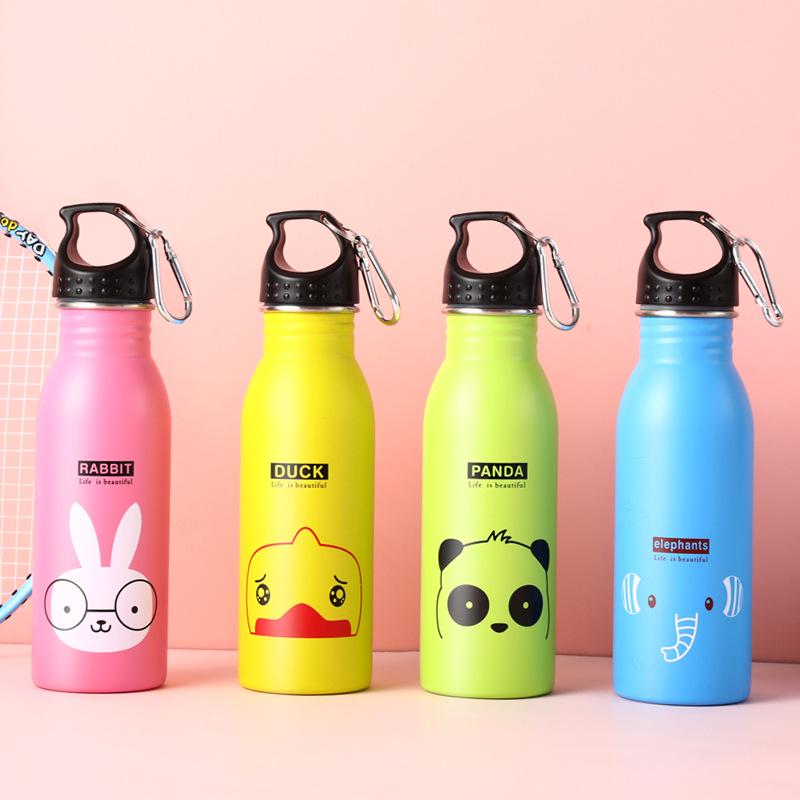 American-Style Children's Sports Water Bottle - 304 Stainless Steel Cartoon Kettle, Portable Fashion Cup, Gift Option