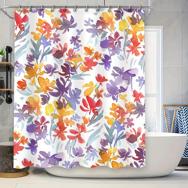 

Swirling Waves Shower Curtain Abstract Colorful Design For Bathroom Decorations W60H190(CM)-1 Pcs