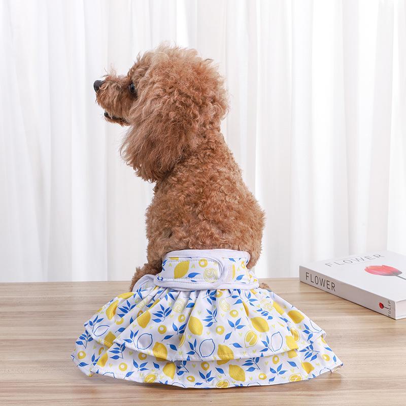 Washable Summer Floral Dog Diapers - Small Bichon Menstrual Safety Pants