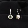 Green Amethyst Gemstone 925 Sterling Silver Jewelry Handmade Hook Earrings 0.93" EE-177-3