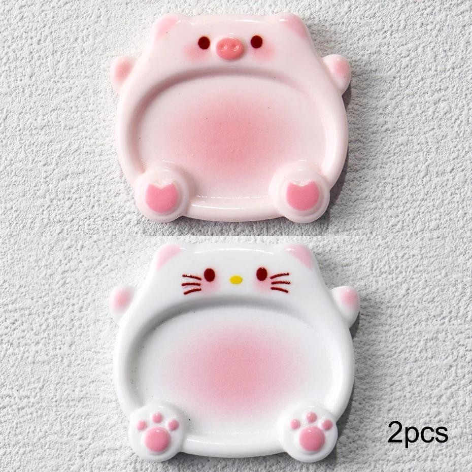 

2pcs Cartoon Pig Color Palette Nail Art Mixing Color Drawing Pallet Gel Polish Nail Painting Board Color Palette Manicure Tools