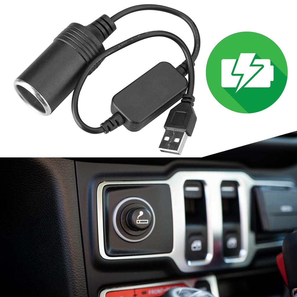 Cigarettes Lighter Adapter USB 5V to 12V Car Cigarettes Lighter Socket Female Converters Adapter Cord For Driving Recorders