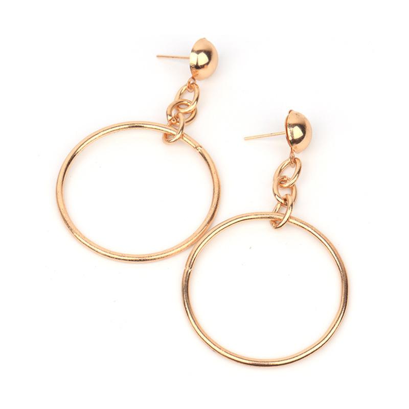 

Gold Circle Unique Earrings Geometric Shape For Fashionable Women