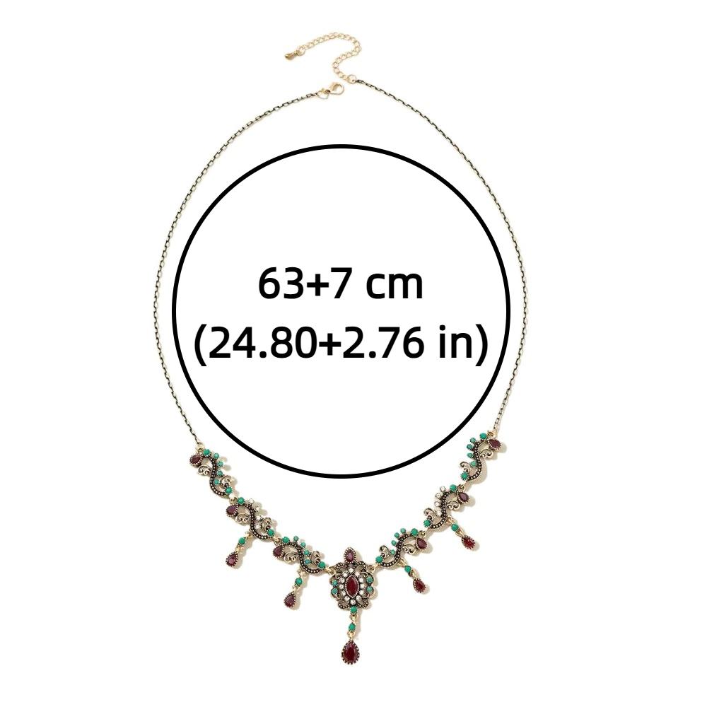 Vintage Tibetan Tassel Necklace Rhinestone Forehead Chain Fashion Ethnic Style Necklace  Wedding