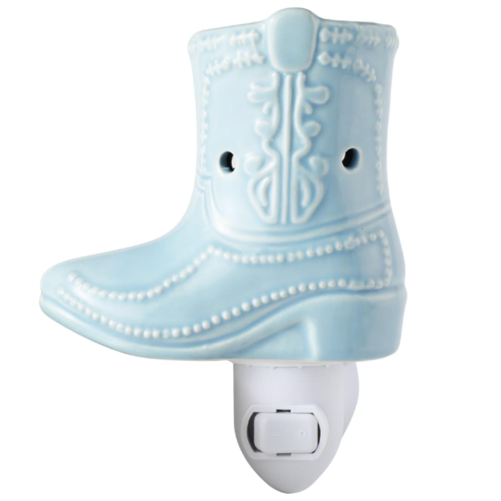 

Candle Melter, Plug-in, With LED Light, Blue Cowboy Boots one size