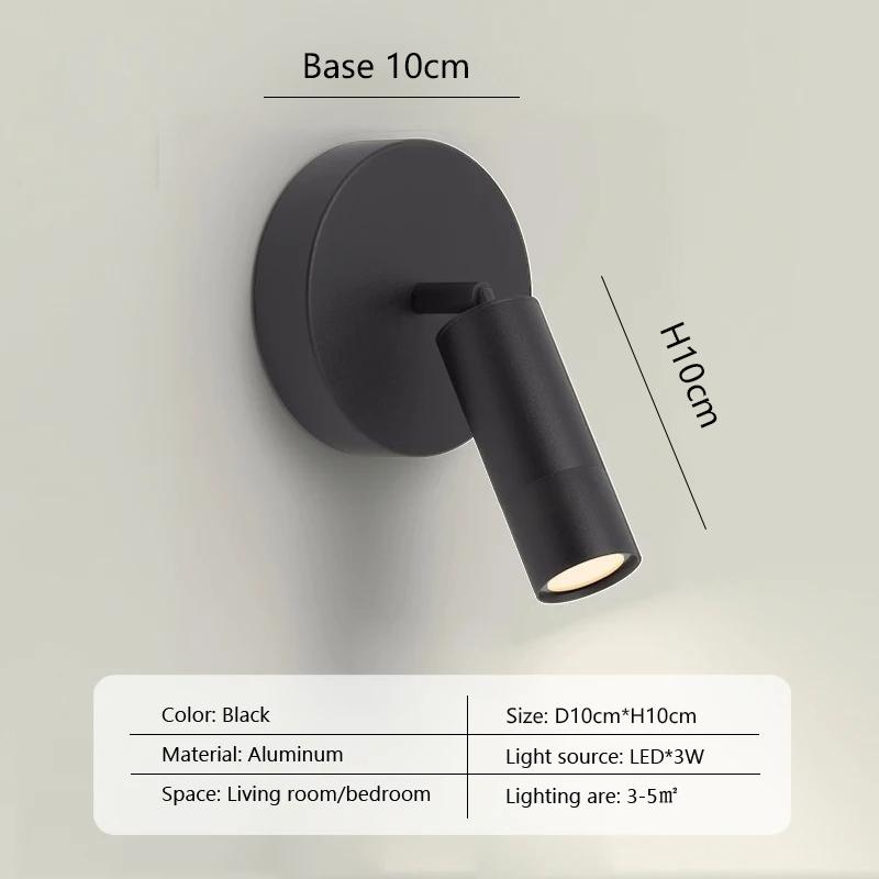 Lampe Murale LED Nordique Angle Réglable Lampe de Lecture Semi Encastrée Métal Rotation Applique Murale Pour Chambre Nuit Couloir Placard