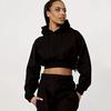1116 European and American women's clothing velvet urban leisure sports leisure drawstring hooded trousers set