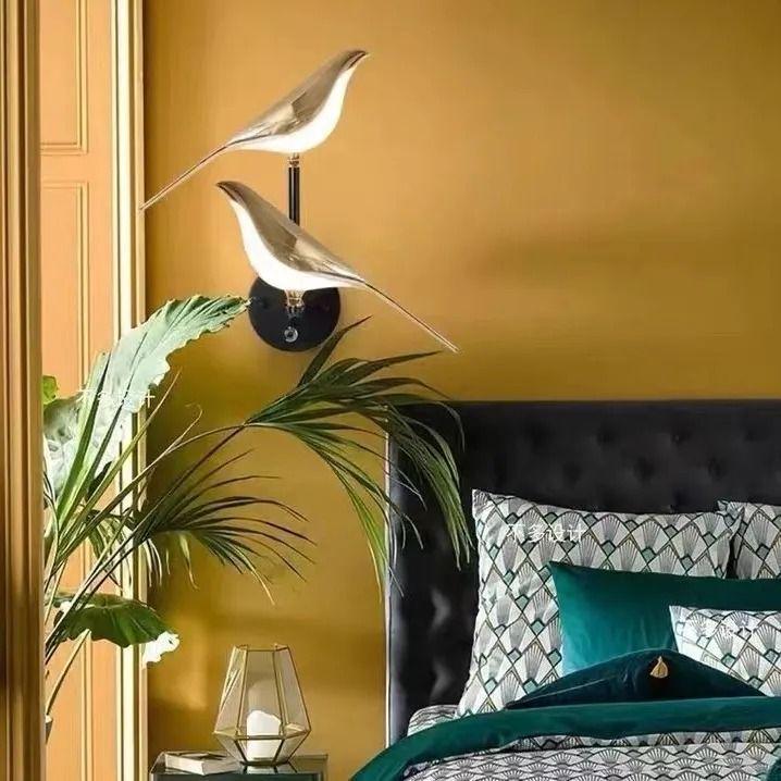 Nordic Minimalist Magpie Bird Wall Lamp - Luxury Designer Table & Bedside Light