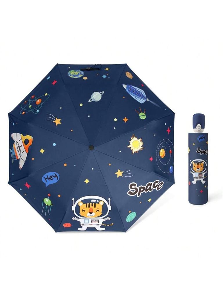 Unicorn Kids Umbrella Auto, Portable Folding Durable Built-in Sun Protection, Auto Open/Close Lightweight for Boys & Girls