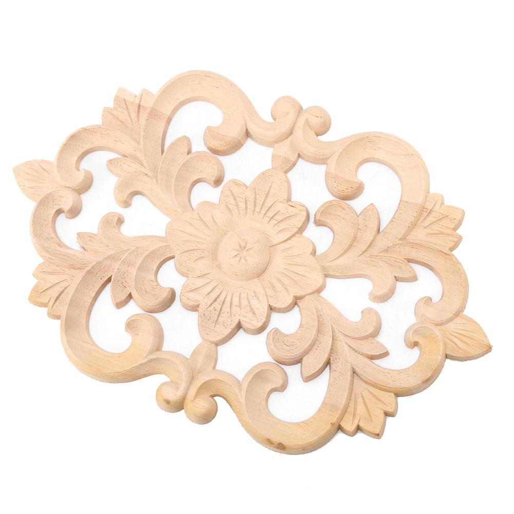 1Pc New Design Wood Carved Onlay Applique Unpainted Furniture for Home Door Cabinet Decoration