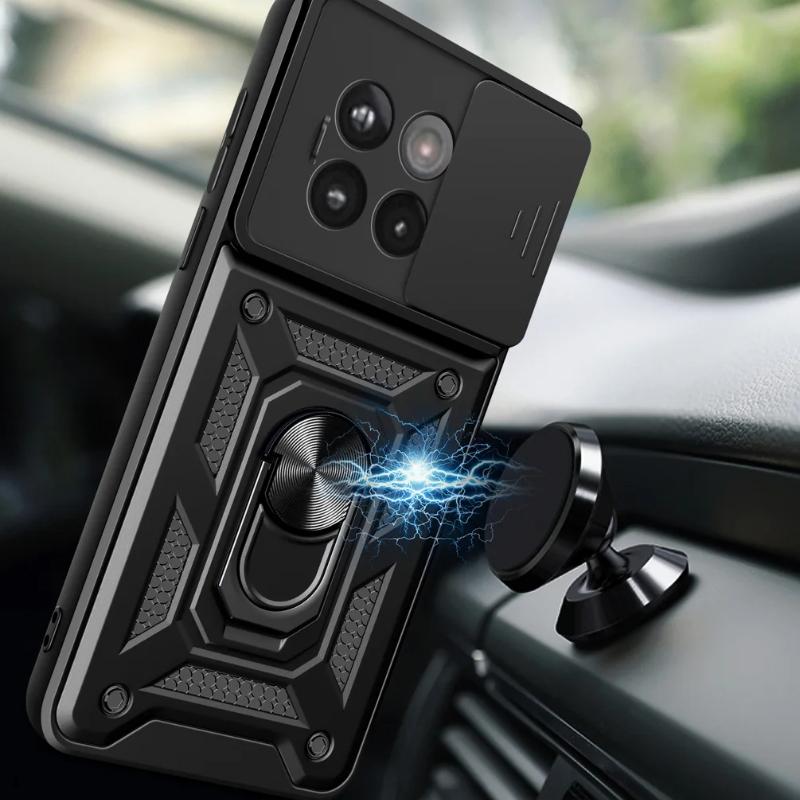 For OnePlus 13R 13 Slide Lens Kamerabeskyttelse Støtsikker panserveske for Oneplus ACE 5 Pro ACE5 3V 3 Pro Magnetisk ringholderdeksel