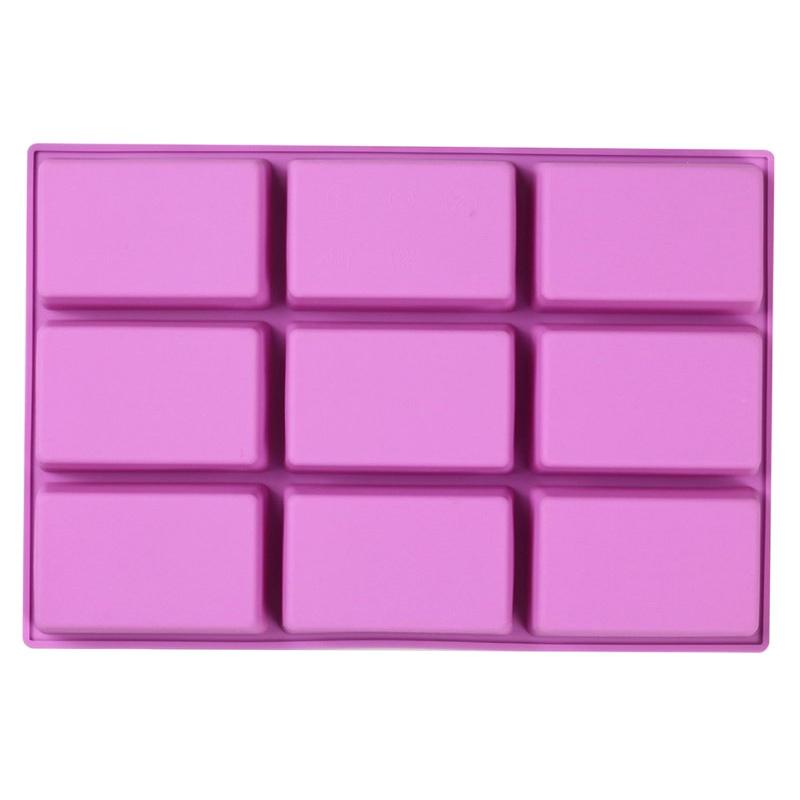 

9 Cavity Cake Mold Sugarcraft Bread Fondant Cake Baking Mold Mini Fancy Brownie Cake Pan Silicone Mould DIY Baking Tools фіолетовий