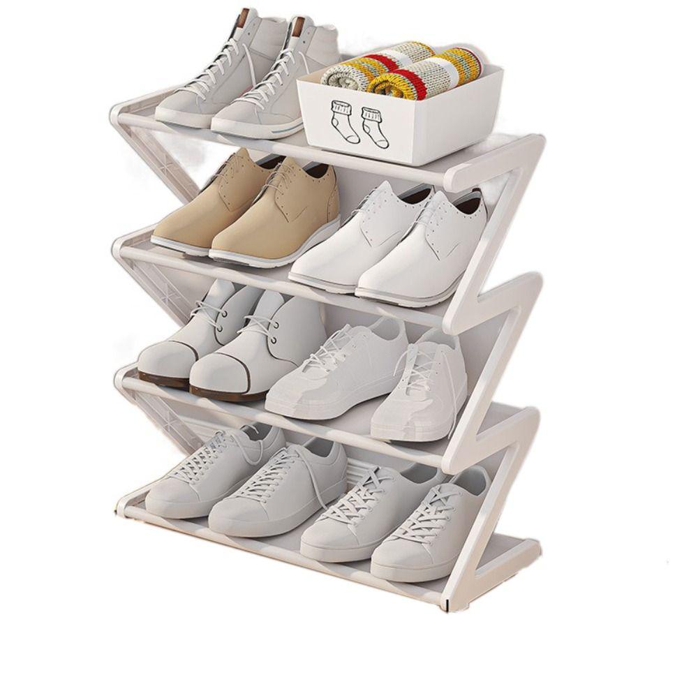 Z-Shaped Shoe Stand Plastic Shoe Storage Rack Multifunctional Doorway Shoe Rack  Dormitory