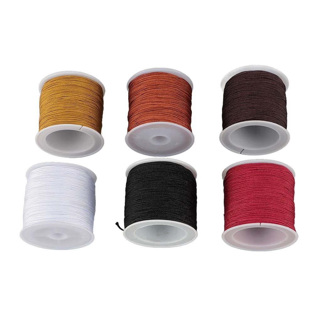 DIY Handcrafted Beading Rope Jewelry Cord 0.8mm Chinese Knot Cord for Friendship Bracelet Xmas Tree