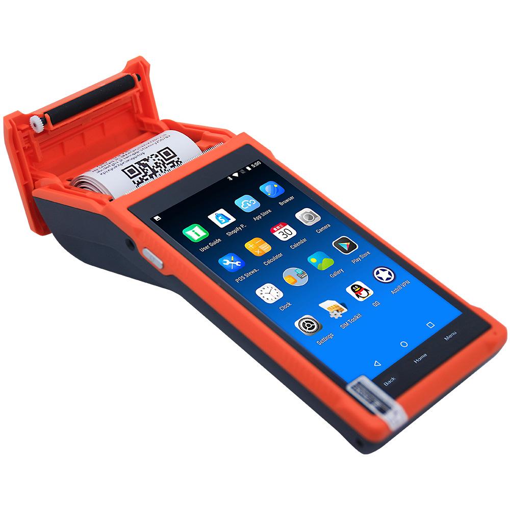 Smart Handheld PDA with 58mm Thermal Bluetooth Printer, SIM Card, WiFi, GPS Support