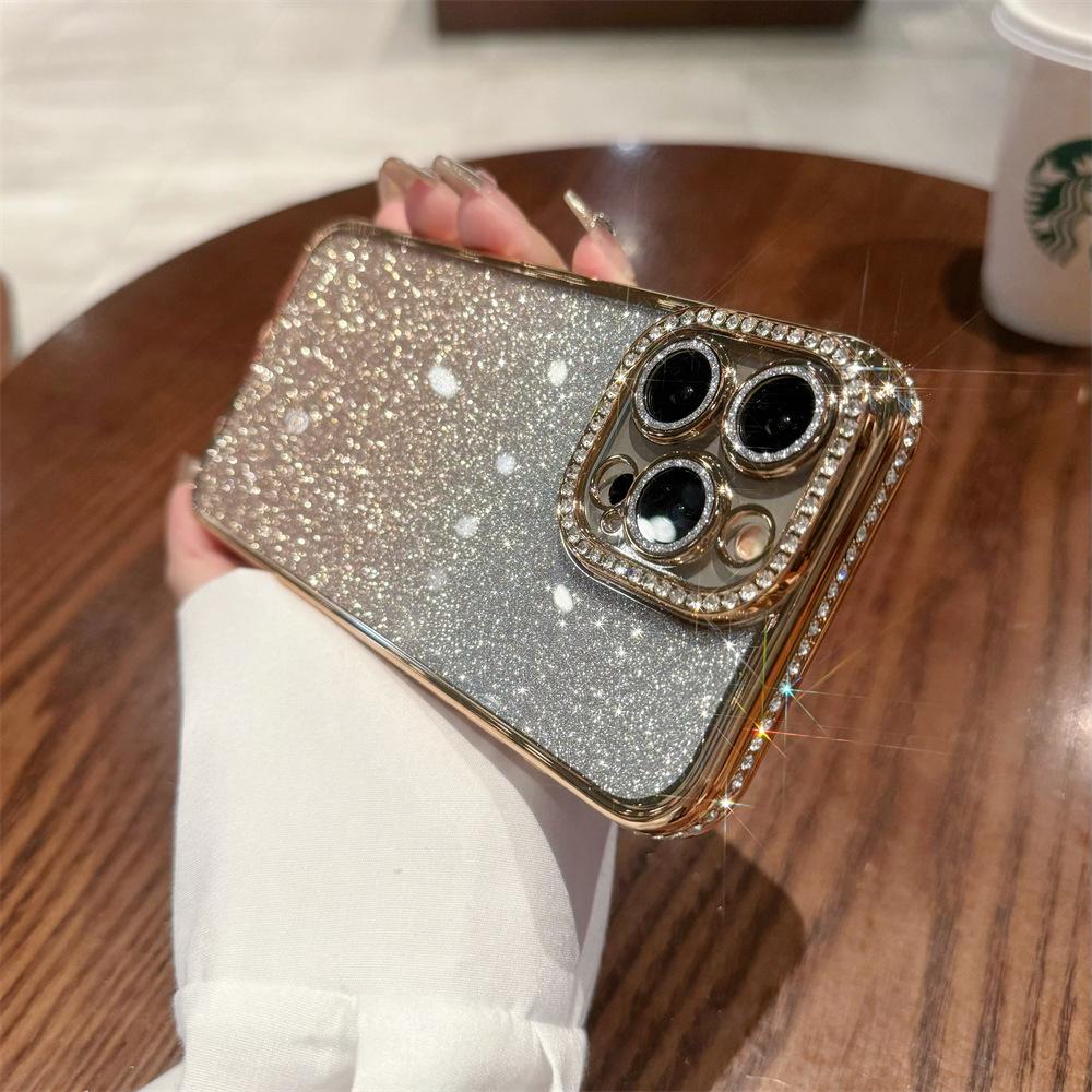 iPhone 16/17 Pro Max Glitter Rhinestone Gradient Protective Case - Full Coverage iPhone 17 Air