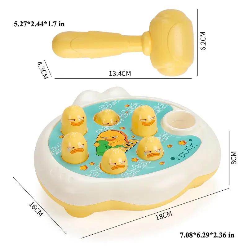 Montessori Learning Game Duck/Frog/Pig Baby Toy  Educational Puzzle Gift for 12 24 Months Toddler Boy/Girl with Hammer